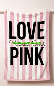 Victoria's Secret Love Pink Flannel Fleece Throw Blanket V015